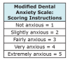 Total score is a sum of all five questions, ranging from 5 to 25. A cut-off of 19 or above indicates high dental anxiety.