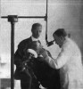 Fig 1. Microscope use as depicted in “A New Adaptation of the Microscope to Dentistry,” The Dental Cosmos: A Monthly Record of Dental Science.