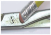 Fig 9. Pencil eraser test to determine if instrument is stained. Photo courtesy of Steris/IMS.