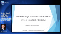 The Best Ways To Avoid Fraud & Waste In Your Practice (Even If You Didn’t Intend It) Webinar Thumbnail