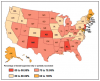 Figure 2. Proportion of dental hygienists who are partially or fully vaccinated, by state as of 8/30/21 (n=3,138)