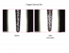 Fig 6. Electroplated diamond bur at initial use (left panel) and after one crown preparation (right panel).