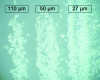 (2.) Three commonly used sizes of aluminum oxide particles under 80× and 200× magnification, respectively, clearly showing the variation in particle size. Larger particles are capable of removing greater amounts of tissue or material.